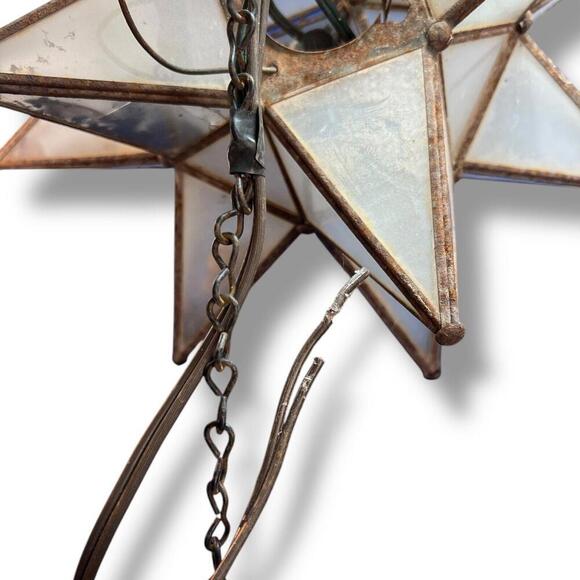 Lot of 3 Vintage Frosted White Glass Star - Picture 9 of 9